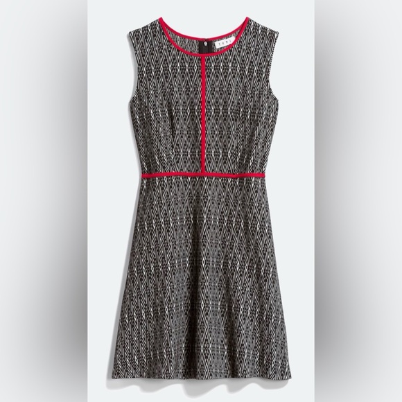 THML Dresses & Skirts - THML | Black & White Asymmetrical Dress with Red Accents